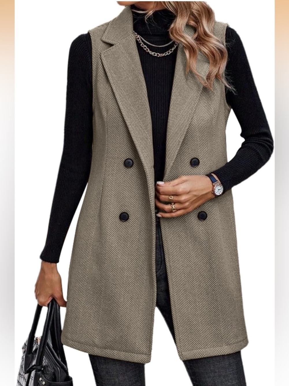 ZILIN Long Vest for Women Sleeveless Blazer Fall Jackets